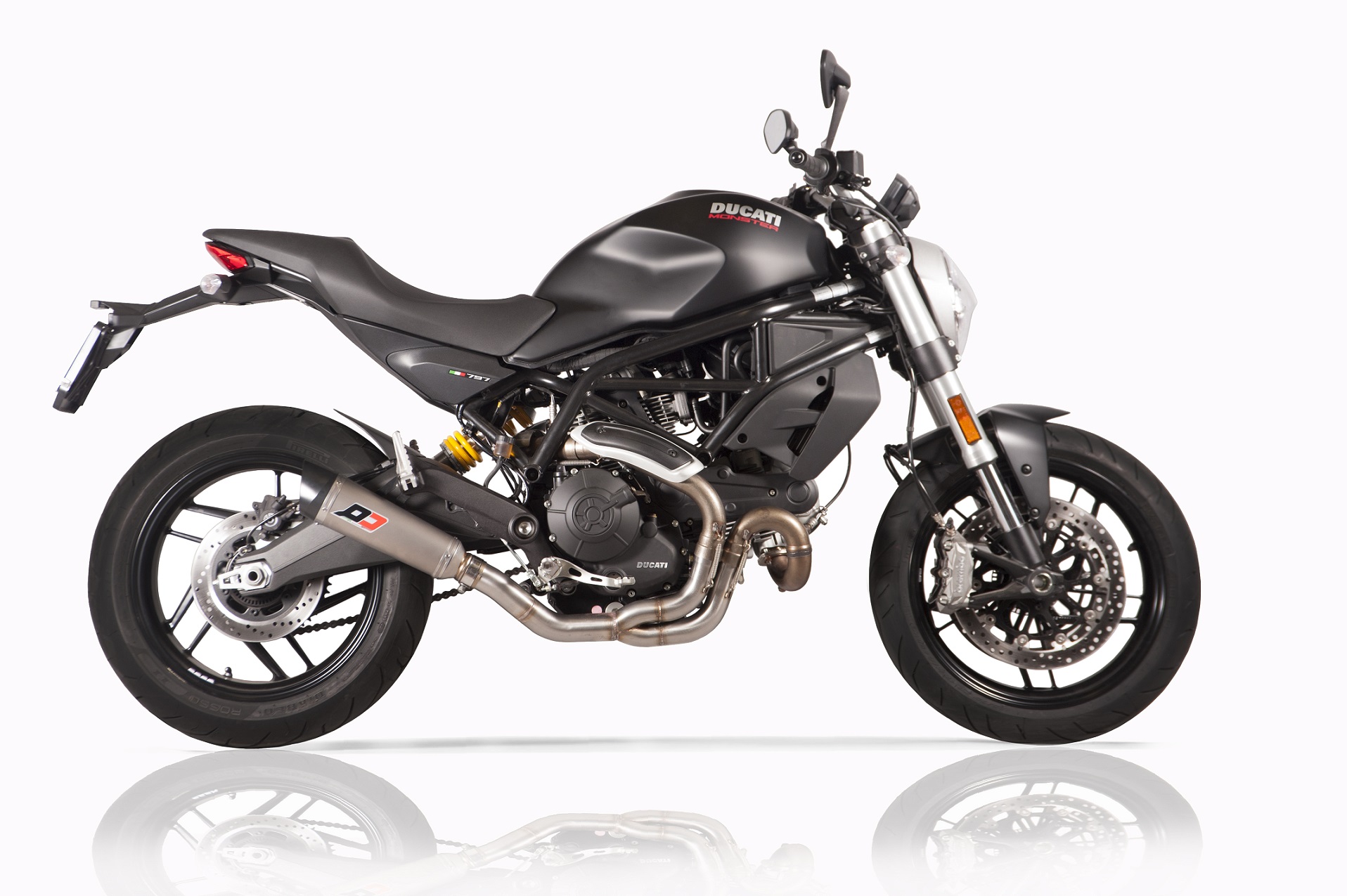 QD Exhaust Half System with Tri-Cone or Max-Cone Muffler for Monster 797 QD Exhaust Half System with Tri-Cone or Max-Cone Muffler for Monster 797